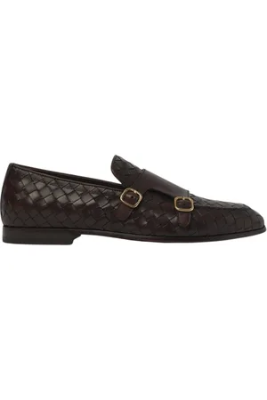Scarosso Schoenen, Heren, Bruin, 48 EU, Leer, Ernesto Donkerbruin Geweven