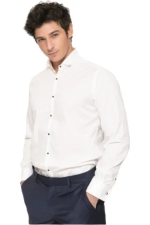 Karl Lagerfeld Overhemden, Heren, Wit, 4Xl, Katoen, Modern Cut Slim Shirt