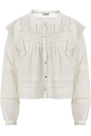 JcSophie Blouses & Shirts, Dames, Wit, S, Katoen, Galaxy Katoenen Blouse met Uitgesneden Details