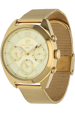 Tommy Hilfiger Accessoires, Dames, Geel, ONE Size, Milanese Band Kalenderhorloge