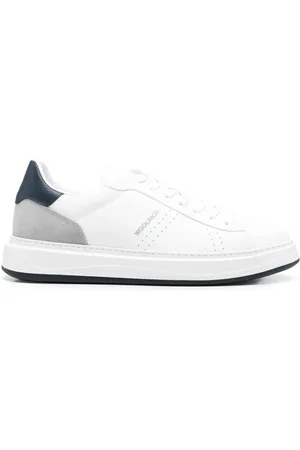 Woolrich Schoenen, Heren, Wit, 42 1/2 EU, Witte Sneakers Vetersluiting Geperforeerde Neus