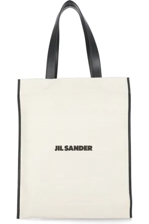 Jil Sander Tassen, Heren, , ONE Size, Katoen, Katoenen shopper met leren handvatten