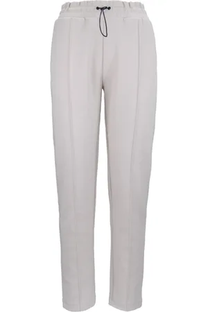 Woolrich Broeken, Dames, Grijs, S, Katoen, Elastische dames joggingbroek met zijzakken