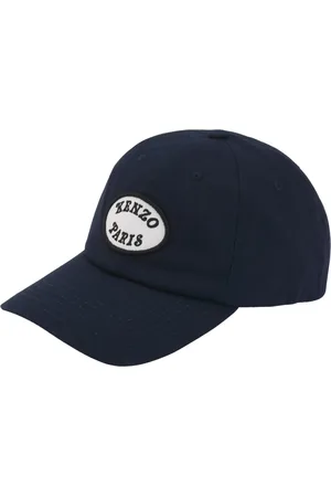 Kenzo Accessoires, Heren, Blauw, ONE Size, Katoen, Geborduurde Logo Navy Hat