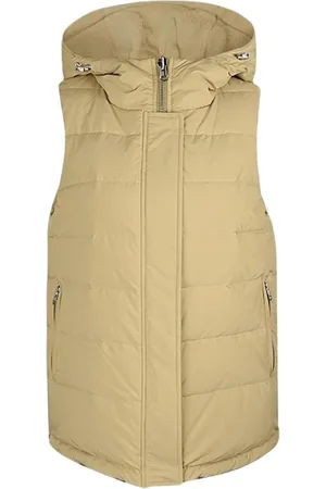 YVES SALOMON Jassen, Dames, Geel, M, Polyester, Omkeerbaar Geel Mouwloos Donzen Jas