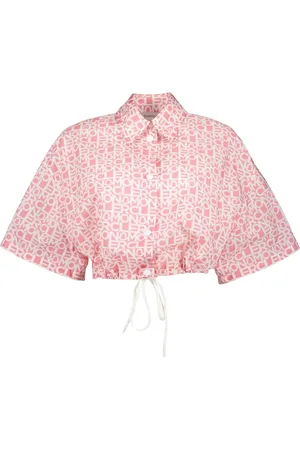Moncler Blouses & Shirts, Dames, Roze, S, Klassieke Logo Blouse