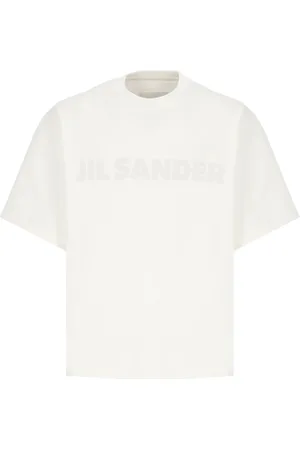 Jil Sander Tops, Heren, , S, Katoen, Ivoor Katoenen Trui met Ronde Hals en Korte Mouwen