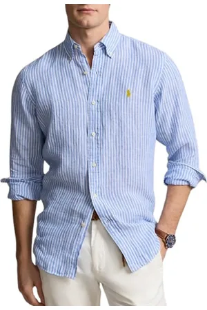 Ralph Lauren Korte broeken, Heren, Veelkleurig, L, Linnen, Lange mouw sportshirt Multi