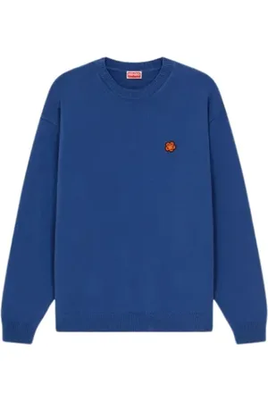 Kenzo Truien, Heren, Blauw, L, Wol, Boke Flower Crest Sweater