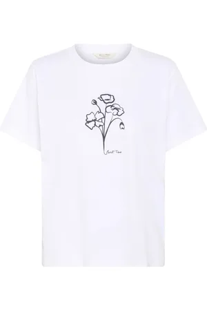 Part Two Tops, Dames, Wit, L, Katoen, Flower Print Tee