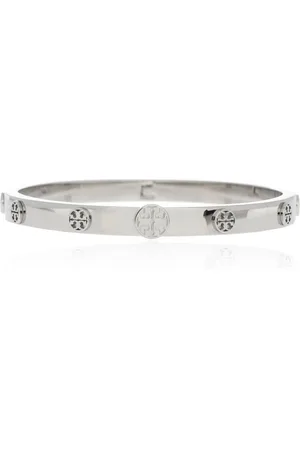 Tory Burch Accessoires, Dames, Grijs, M, Armband met Logo