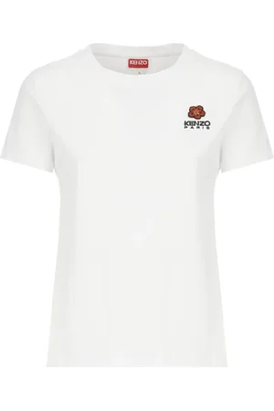 Kenzo Tops, Dames, Wit, M, Katoen, Boke Flower T-shirt