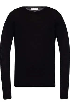 Jil Sander Truien, Heren, Zwart, L, Wol, Crewneck wollen trui