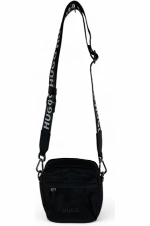 HUGO BOSS Tassen, Dames, Zwart, ONE Size, Polyester, Zwarte Reportertas met Rits