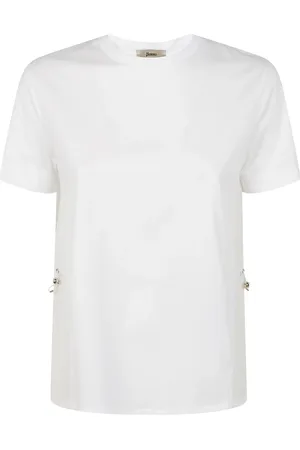 HERNO Tops, Dames, Wit, S, Zijden T-shirt