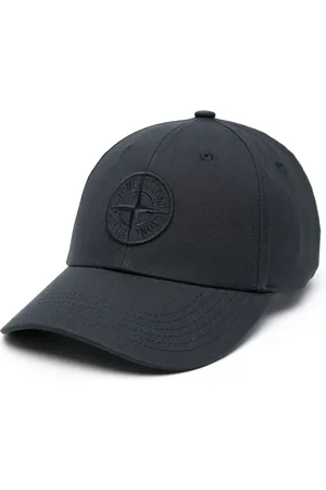 Stone Island Accessoires, Heren, Blauw, ONE Size, Katoen, Katoenen Cap met Logo in Reliëf
