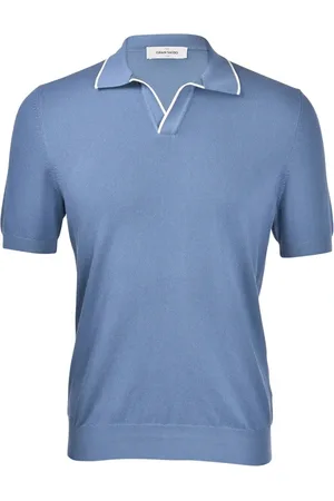 Gran Sasso Tops, Heren, Blauw, L, Chicco di Riso Tennis Polo Shirt
