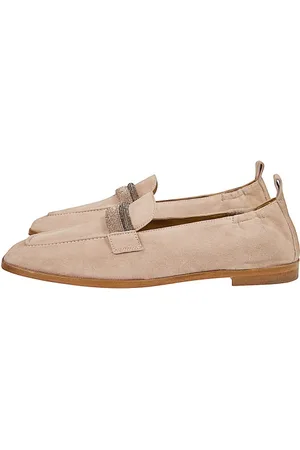 ELEVENTY Schoenen, Dames, Roze, 39 EU, Suède, Suède Loafer met Strass
