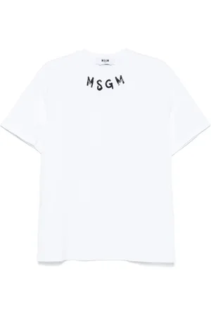 Msgm Tops, Heren, Wit, S, Wit Crew Neck T-shirt