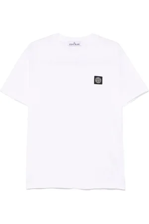 Stone Island Tops, Heren, Wit, L, Katoen, T-Shirt & Polo