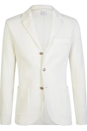 ELEVENTY Truien, Heren, Wit, XL, Katoen, Cotton and Cashwool Jacket Sweater