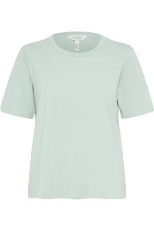 Part Two Tops, Dames, Groen, S, Katoen, Groene Tee met Korte Mouwen