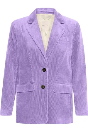 Part Two Jassen, Dames, Paars, S, Katoen, Krijt Violet Blazer met Klassieke Details