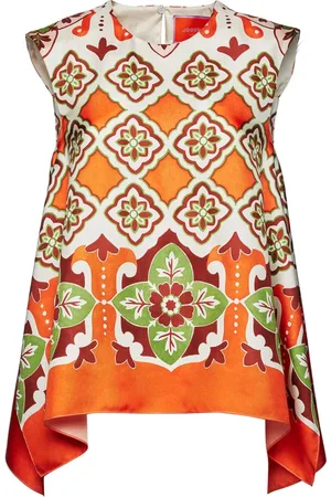La DoubleJ Tops, Dames, Veelkleurig, XS, Silk Twill Statement Top