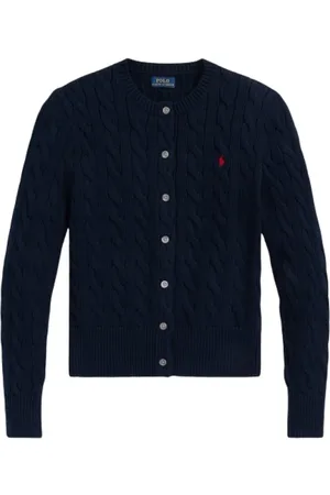 Ralph Lauren Truien, Dames, Blauw, S, Katoen, Gedraaid Katoenen Vest