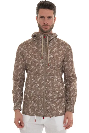 Kiton Jassen, Heren, Veelkleurig, M, Katoen, Floral Zip Hooded Sweatshirt