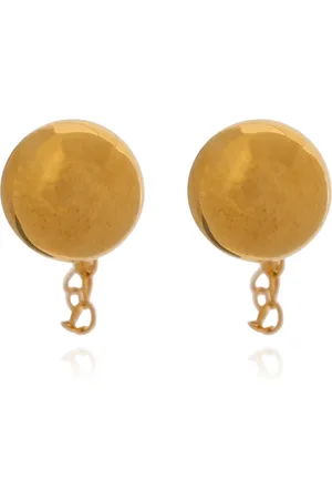 Jil Sander Accessoires, Dames, Geel, ONE Size, Metalen Bol Oorbellen
