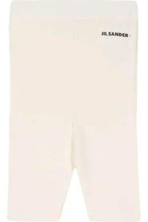 Jil Sander Korte broeken, Dames, , XS, Katoen, Cotton Logo Shorts met Elastische Tailleband