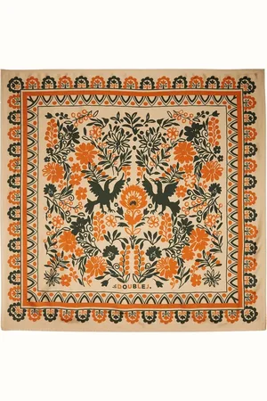 La DoubleJ Accessoires, Dames, Oranje, ONE Size, Forest Foulard Zijden Sjaal