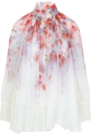 ZIMMERMANN Blouses & Shirts, Dames, Veelkleurig, M, Crush Smock Blouse