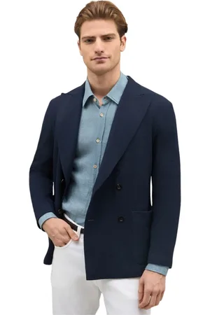 Boglioli Jassen, Heren, Blauw, XL, Katoen, Katoenmix gebreide Nuvola-jas