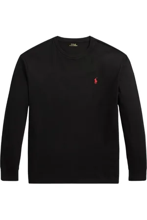 Ralph Lauren Tops, Heren, Zwart, M, Katoen, Classic Fit Longsleeve T-shirt