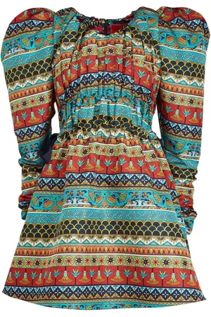 La DoubleJ Kleedjes, Dames, Groen, S, Polyester, Biennale Mini Jurk
