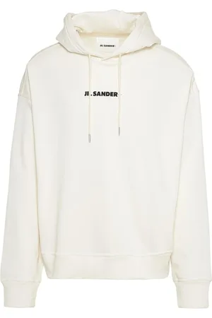 Jil Sander Sweatshirts & Hoodies, Heren, Wit, S, Katoen, Katoenen sweatshirt met capuchon