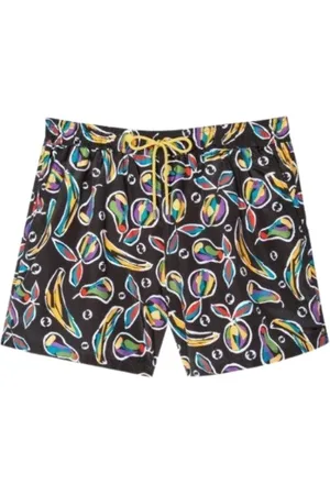 Paul Smith Badkleding, Heren, Zwart, L, Polyester, Zwemshorts met fruitprint