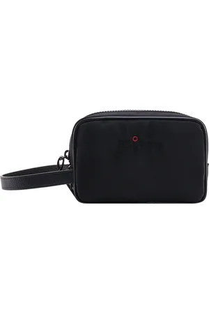 Kiton Tassen, Heren, Zwart, ONE Size, Leer, Beauty Case