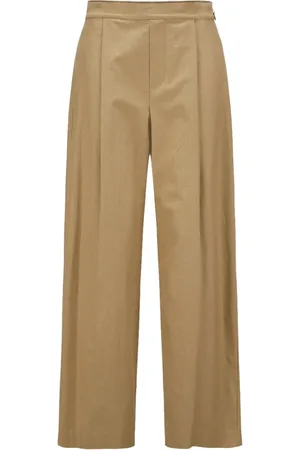 Vince Broeken, Dames, , S, Katoen, Wijde Pijp Broek Geplooid Hoge Taille