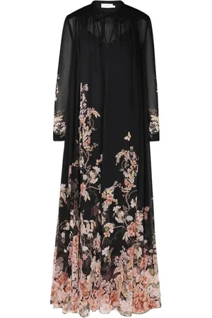ZIMMERMANN Kleedjes, Dames, Veelkleurig, S, Floral Sheath Jurk Coral Garden