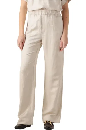 Minus Broeken, Dames, , M, Linnen, Zand Linnen Wijde Broek