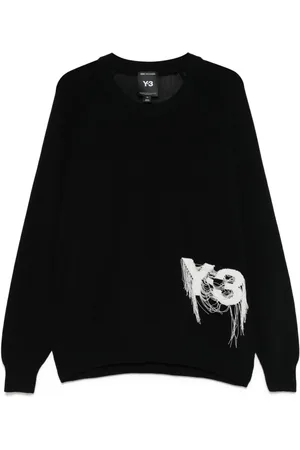 Y-3 Truien, Heren, Zwart, S, Logo Knit Sweater