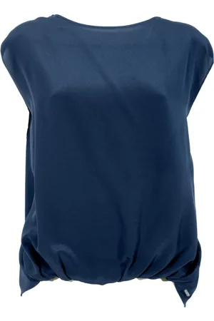Woolrich Blouses & Shirts, Dames, Blauw, S, Zijden Jersey T-shirt