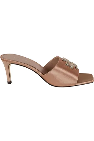 Tory Burch Schoenen, Dames, Roze, 36 1/2 EU, Katoen, Eleanor Pave Mule Sandaal