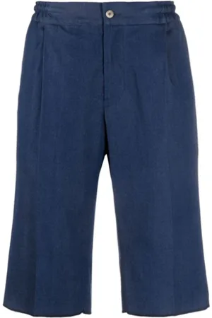Kiton Korte broeken, Heren, Blauw, L, Denim, Stretch Denim Shorts