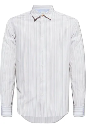 Paul Smith Overhemden, Heren, Wit, M, Katoen, Overhemd met Streepjespatroon