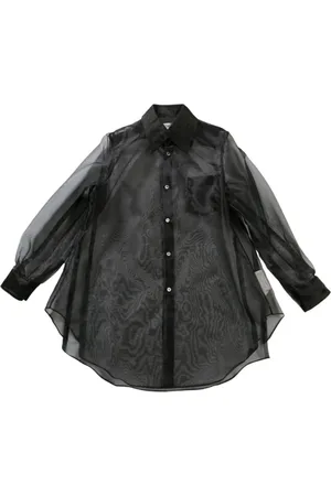 Comme des Garçons Blouses & Shirts, Dames, Zwart, S, Zwarte knoopshirt met borstzak