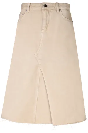 Tory Burch Rokken, Dames, , XS, Denim, Deconstructed Denim Midi Rok